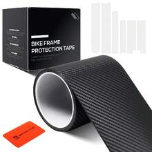 Adhesivo protector de cuadro de bicicleta de fibra de carbono Chooee, resistente a los arañazos y al envejecimiento, transparente/3K/5K para bicicleta de montaña/carretera, ajuste universal - Negro - Ver 6