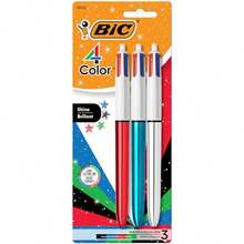 4 Color Shine Retractable Ballpoint Pen 1.0 Mm Medium Point LongLasting Ink 3Count In Assorted Ink - Multicolor(MetallicShades) - View 1