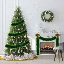 1 Stück Weihnachtsdekoration, grüne Schneeflocken, künstliche Weihnachtsgirlanden aus Tanne, grüne Weihnachtskränze, Deckendekorationen für Hochzeit und Geburtstag, Weihnachtsbaum Dekorationen Heim Dekoration Raumdekoration Weihnachtsdekoration Weihnachtsgeschenke Weihnachtsdeko