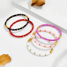 1 chiếc vòng tay nữ bằng thép không gỉ, mạ vàng, kiểu dáng tối giản hình tre, tráng men nhiều màu sắc, thích hợp cho các buổi hẹn hò, tiệc tùng và công sở. - vòng đeo tay - Xem 11