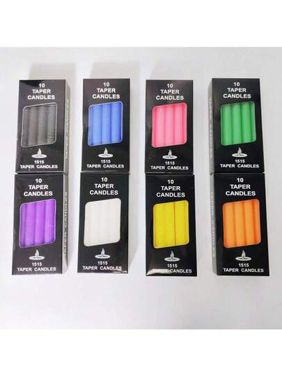 1 caja de 10 velas rectas de 16 cm con 2 horas de duración, inodora, adecuada para interiores/exteriores, iluminación de emergencia en cortes de energía, bodas, iglesias, festivales, cumpleaños, decoración de fiestas y eventos