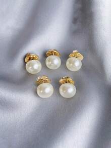 10 件多用途无缝纽扣、衬衫防曝光按扣、经典高端黑白珍珠纽扣、免钻多功能胸针、DIY 装饰按扣 - 彩色 - 查看 8