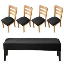 1 Vỏ bọc ghế dài/ghế sofa bằng nhung ngô mềm mại, Vỏ bảo vệ ghế có thể tháo rời và giặt được, Thích hợp cho phòng khách, phòng ngủ, nhà bếp, Bộ 5 món, Vỏ bọc ghế ăn, Vỏ bọc ghế sofa cho nhà bếp, khách sạn - Nhiều màu - Xem 14