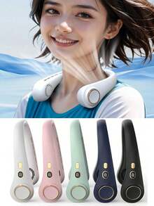Portable Neckband Fan, Bladeless Fan, Digital Display, 5 Adjustable Speeds, Suitable For Indoor/Outdoor, Outdoor Sports Neck Fan, Essential For Holidays,Spring Summer Picks,Brides Maid Gifts,Room,Bedroom Decor,Beach,Travel,For Men,For Women,Vacation,Cute Stuff - Multicolor - View 10