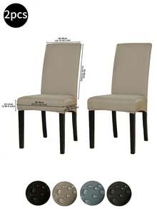 1pc/2pcs/4pcs/6pcs/30pcs Meteorite Gray Waterproof Milk Silk Coated Chair Covers, Classic Minimalist Design, Dust & Stain Resistant Stretch Chair Slipcovers, Suitable For Hotel, Restaurant, Living Room Chairs, Black, Light Gray, Khaki - Multicolor - View 16