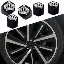 5pcs Crown Pattern - Car Tire Nut Covers, 15/17/19mm, Tire Lug Nut Covers, Wheel Lug Nut Decorative Covers, Car Accessories