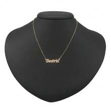 Beatriz Name Necklace Gold Plated Or Black Plated Silver In Stainless Steel Normal Letter Chain Double Double Choker With Light Point - 1 Colar Normal dourado - 查看 3