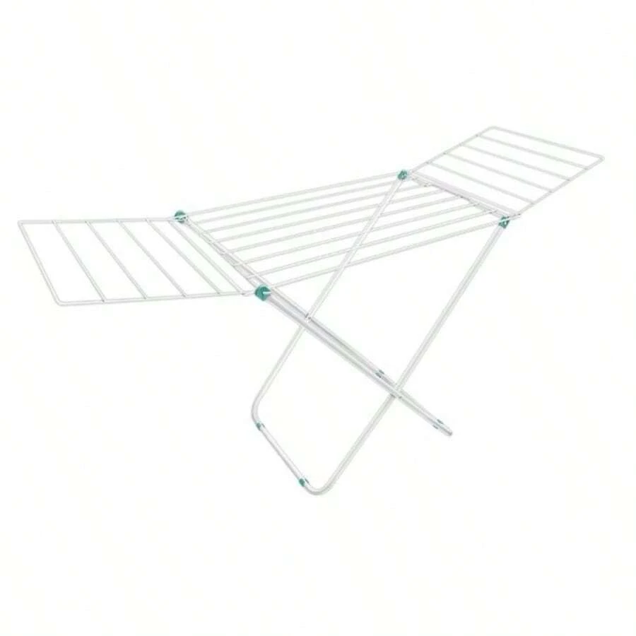 Naples Steel Floor Clothesline With Retractable Wing, White Color, Supports 11 Kg, Secalux - 白色 - 查看 1
