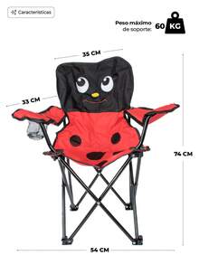 Sillas Plegables Para Camping Infantiles - Rojo - Ver 6