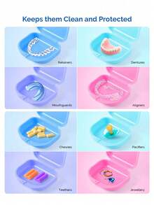 2/3pcs New Dental Retainer Storage Box, Breathable Orthodontic Retainer Case, Mini Portable Denture Box, Breathable Orthodontic Appliance Storage Box, Denture Box, Minimalist Solid Color Denture Storage Box, Plastic Denture Storage Box, Portable Denture Storage Box With Holes, 1pc - Multicolor - View 4