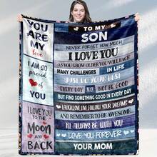 Cozy And Soft Flannel Blanket - A Loving From Mom To Her Son!280gsm Room Decor Home Essentials Decor Bedroom