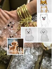 Chaveiro Porta-Cabelo de Cachorro Transparente e Fofo em Formato de Cachorro: Acessórios para Cachorro, Armazenamento de Pelos de Cachorro, Um Acessório Essencial para Amantes de Cachorros!