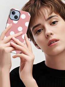 An Elegant Phone Case That Does Not Include A Lanyard Or Stand. This Leather Phone Case Features A Minimalist And Pretty Polka Dot Design. It's A 1-Piece Case With A Black And White Polka Dot Print. The Soft Leather Case Has A Modern, Minimalist French Boho Style And Is Compatible With The  Galaxy S24 Ultra, S17 Pro, S16 Pro, S12 Pro, S13, S14 Plus, S15 Pro, S16 Pro, And S11/S13 Pro Spring. - 粉色 - 查看 8