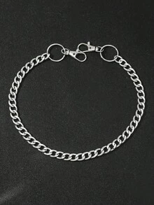 1 件男士银色粗链圈配饰，适合西装裤秋冬配饰万圣节服装，适合青少年、青年、男士、休闲、户外、运动、度假、毕业礼物、生日、日常穿着 - 銀色 - 查看 12