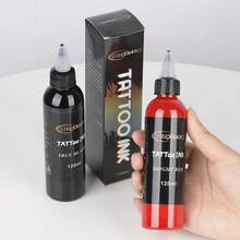 yikexuanli Black/Red Tattoo Ink, Permanent Solid Black For Outlining, Shading And Blending, Professional Grade, Vegan And Skin- Tattoo Ink