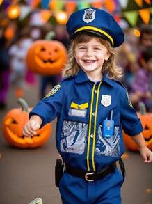 男孩女孩角色扮演装扮套装游戏、服装、帽子、工具、高品质、优质材料，适合节日派对、聚会、万圣节装扮服装、节日礼物 - 彩色 - 查看 2