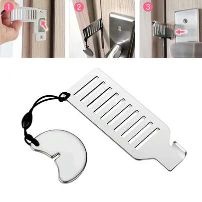 3PCS Portable Door Lock Hardware Safety Security Tool For Home Privacy Travel Hotel