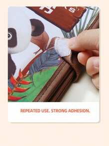 1 本栩栩如生的动物触感布书，卡通熊猫抗撕裂，婴儿启蒙有趣的认知图画书，教育早教玩具，男孩和女孩的圣诞节/万圣节/生日礼物