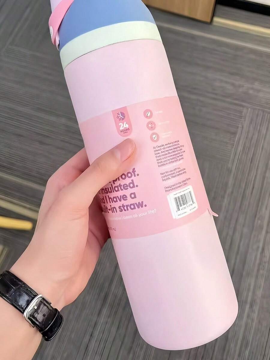 24oz Limited Edition Stainless Steel Tumbler - Leakproof Dual Lids (Straw/Sip), Soft Handle, Vacuum Insulated For Hot/Cold Drinks, Perfect Gift - #F003 - 查看 1