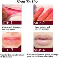 20pcs Lip Mask, Collagen Crystal Pink Care Gel Pad, Moisturizing Anti-Wrinkle Anti-Aging Firming Moisturizing Lips, Removing Dead Skin Fine Lines Moisturizing Essence To Make Your Dry Lips Glamorous And Sexy - Hồng - Xem 6