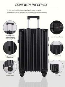 1 件 20/22/24/26/28 英寸行李箱带万向轮,ABS 轻便旅行箱,Travelhouse 行李箱随身行李箱,适合男女学生旅行度假旅行商务返校旅行收纳袋旅行必需品旅行包旅行必备旅行收纳箱拉杆箱学校包学校配件学校用品 - 黑色 - 查看 6