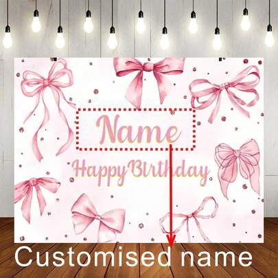 1pc Customizable Name Pink Bow Happy Birthday Background Fabric Rose Gold Glitter Sequins White Background For Birthday Bathing Adult Bathing Bridal Shower Party Background Decoration Photography Banner Vinyl, Multi-Functional, Ornamental, Reusable, Exquisite, Stylish, High-Quality, Colorful, Modern, Custom, Ideal Gifts For Her, Tea Room, Home, Garden, Office, For Anniversaries, For Valentine's Day, For Mother's Day, For Birthdays, For Father's Day, For Graduation, For Weddings, For Housewarming,Multi-Functional, Ornamental,Reusable,Exquisite,Stylish,High-Quality,Colorful,Modern,Custom,Personalized,Unique,Ideal Gifts For Him,Ideal Gifts For Her,Boyfriend,Dad,Girlfriend,Mom,Family,Friends,Tea Room,Home,Garden,Office,For Anniversaries,For Valentine's Day,For Mother's Day,For Birthdays,For Father's Day,For Graduation,For Weddings,For Housewarming ,Forever Love