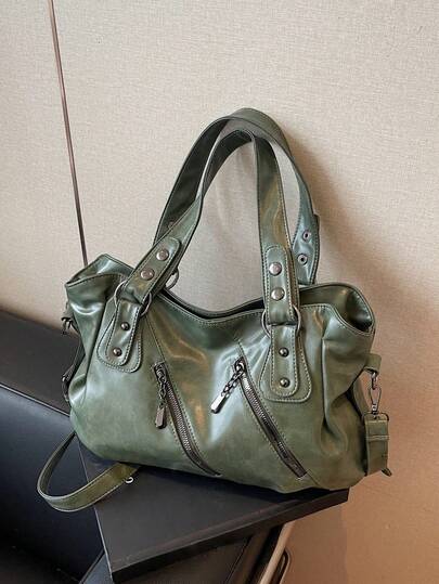 Vintage Minimalist Large Capacity Fashion Student/Office Commute Tote Bag