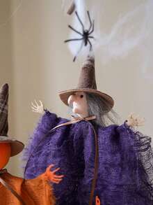 1 đồ trang trí Halloween treo ma phù thủy với mũ phù thủy mèo đen đèn lồng bí ngô phù thủy ma phù thủy Halloween đồ trang trí tiệc thủ công ma quái cho trang trí nhà đồ trang trí cây Halloween - Nhiều màu - Xem 2