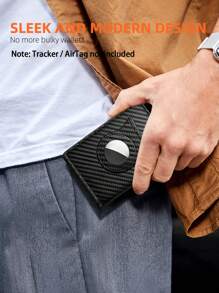 1 件时尚黑色 RFID 钱包安全卡存储轻松弹出访问男士理想礼物钱包迷你钱包钱包卡钱包钱包钱钱包 Magsafe 钱包 - 黑色 - 查看 4