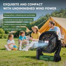 Portable Camping Fan With LED Lantern - 10400mAh Rechargeable Battery, Compact Tent Fan For Travel, Desk & Home, Cute Personal Fan For Camping Essentials (Women's Outdoor Gear)