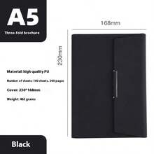 优雅三折皮革笔记本 | 螺旋装订 | 商务人士的挚爱 | 艺术青年的必备单品 | 个人日记伴侣 - 商务会议记录要点，彰显专业精神；个人学习，抒发心情，享受独处；旅行，记录风景和趣事。可拆卸内页，方便整理和添加内容。采用耐用皮革材质。