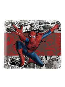 漫威蜘蛛侠超级英雄配饰零钱包，短款钱包卡包，圣诞节假日礼物，送给家人和朋友 - 彩色 - 查看 5