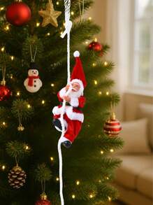1 Stück Weihnachtsmann Christbaumschmuck, Weihnachtsanhänger mit Schnur, Kletterseil, Fröhliche Weihnachten Dekoration, Weihnachtsbaum Deko, Heimdekoration, Weihnachtsdekoration