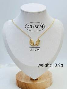 1 chiếc vòng cổ hình đôi cánh thiên thần thanh lịch và dễ thương, làm bằng thép không gỉ mạ vàng, tay nghề đúc chính xác - Vòng cổ đôi cánh - Xem 6