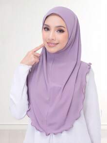 قطعة واحدة وشاح إسلامي محجبة لون سادة للنساء ، أوشحة طويلة لفة الرأس حجاب - متعدد الألوان - مشاهدة 20