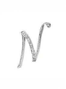 1 件 A-Z 字母水钻胸针 - 欧式风格，合金材质，镶嵌闪亮宝石，时尚别针，适合西装、衬衫、夹克、连衣裙、西装外套和毛衣，适合日常通勤、商务会议、约会和活动办公室配饰珠宝圣诞节万圣节衣服别针有趣可爱的教师礼物 - 銀色 - 查看 23