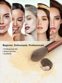 13支专业化妆刷套装，女士化妆刷套装，干湿两用，必备化妆工具，圣诞节、新年、母亲节和毕业季的理想礼物，化妆刷套装，化妆刷套装，化妆刷套装，全套化妆刷，化妆刷套装，全套化妆工具，化妆刷套装，化妆刷套装，化妆礼盒套装 - 棕色 - 查看 2