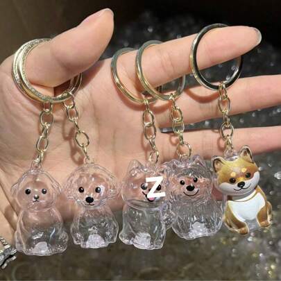 1/5pcs Cute Puppy Transparent Hair Storage Box, Animal Hair Ball Capsule Hanging Decor, Dust-Proof Commemorative Box