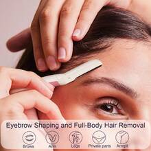 Maquinillas de afeitar para la cara de las mujeres, maquinilla de depilar para el rostro, cejas y vello facial, removedor de vello suave, no microhojas exfoliantes para piel sensible, paquete de 9, color perla/rubor - PearlBlush - Ver 4