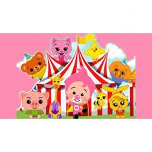 Cartoon Cute Birthday Party Backgrounds Bunting Animals Payaso Plim Plim Theme Photography Backdrops