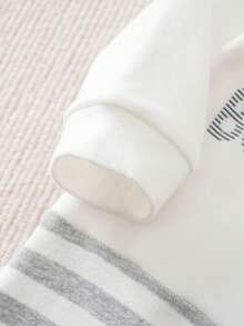 Yierying Baby Letter & Heart Print Long Sleeve Jumpsuit, Autumn/Winter - White - View 5