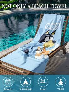 Bluey 1条蓝色沙滩巾，俏皮蓝色图案泳装浴巾，时尚沙滩巾，超强吸水浴巾，适用于浴室、游泳、健身、瑜伽，柔软舒适的超细纤维毛巾，轻便易携，防风、防晒、防沙，适合夏季旅行、度假、浴室装饰，建议常规尺寸和加大尺寸（小号面巾35*75厘米，建议150厘米及以上）。 - 藍色 - 查看 9
