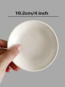 8/6/4pcs Ceramic Round Small Dishes, Elegant High-End Plates For Afternoon Tea, Dipping Sauce, Condiment, Appetizer, Home Kitchen, Microwave Friendly