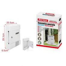 Płaska skrzynka pocztowa, Skrzynka pocztowa montowana na ścianie z zamkiem na klucz, Zewnętrzna skrzynka pocztowa/skrzynka na sugestie, Metalowa skrzynka pocztowa, Wodoodporna skrzynka pocztowa montowana na ścianie, Skrzynka pocztowa, Metalowa skrzynka pocztowa - Biały - Zobacz 4