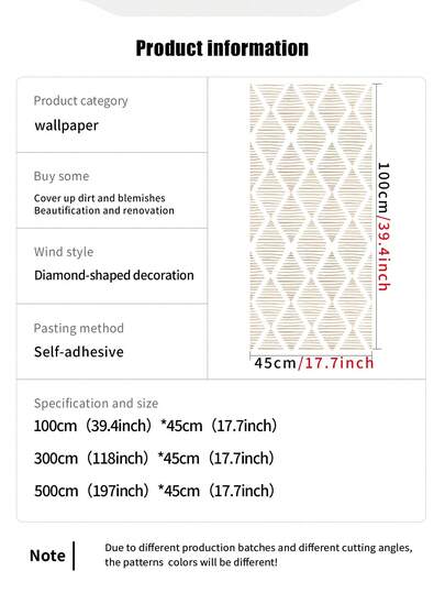 Roll 1m/3m/5m Retro Diamond Gestreepte Minimalist Wand Wallpaper, Removable Self Adhesive Vinyl DIY Home Bedroom, Kitchen, Living Room, Bathroom, Cabinet, Furniture Renewal Paper Stickers Room Wallpaper Bedroom Kitchen view 2