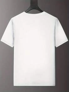 Real Man~Men's Summer Casual Short Sleeve T-Shirt With Jackson Guitars Graphic Print - White & Black Regular Fit Round Neck Tee For Outdoor Activities, Machine Washable, Summer T Shirts, Comfortable Fabric, Leisure Outfit,  Design, Soft Texture, Printed Shirt, Street Style Lovers - trắng - Xem 2