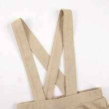 Noomelfish Girls Suspender Skater Skirt Stretchy Cotton Flared Overall Dress (4-12 Years) - Khaki - View 4