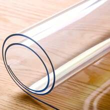 1pc 0.25mm Thick Rectangular Transparent Tablecloth Protector, PVC Simple Heat Resistant Anti-Stain Tablecloth Suitable For Dining Table, Coffee Table, Office Desk