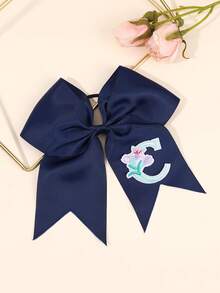 1 件纯色 26 字母蝴蝶结发带、休闲罗缎丝带蝴蝶结发带、返校发饰、学校运动发饰、女士时尚发饰、马尾辫夹、发圈、发胶、发带、发绳、发饰、头饰 - 彩色 - 查看 26