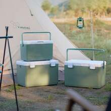 1 pieza Caja enfriadora aislada para exteriores, nevera portátil para camping, nevera comercial, caja de hielo para pesca, caja de aislamiento térmico comercial, caja de hielo, sin necesidad de electricidad, adecuada para camping, cocina al aire libre, conservación de alimentos y carnes durante 12-48 horas